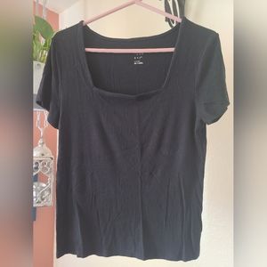 A New Day Black Ribbed T-Shirt NWOT Size XL